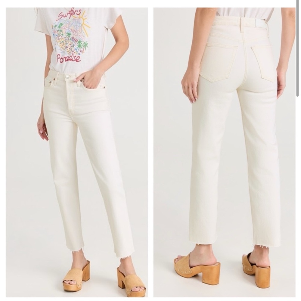 Re/Done 70’s stove pipe jeans in white size 26 redone jeans rare shop bop EUC